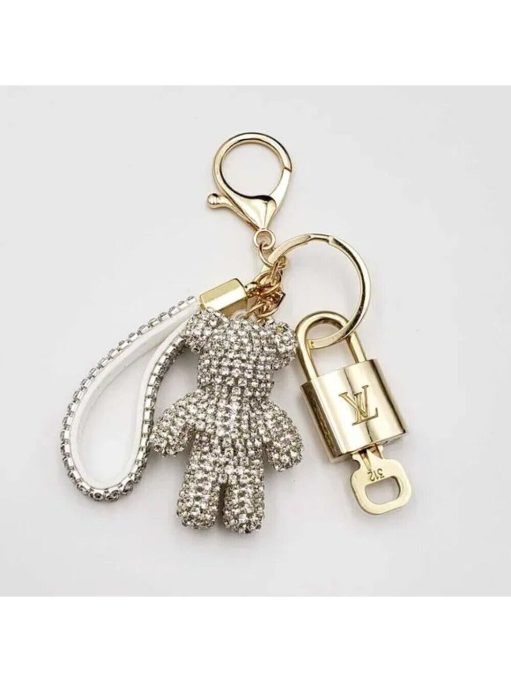 Louis Vuitton Gold Padlock Key 🔒 Authentic LV Charm + Unbranded Keychain